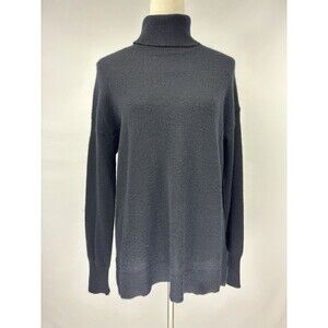 Nordstrom Turtleneck Sweater Black Medium Long Sleeve Soft Stretch Quiet Luxury